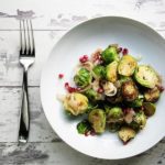 Brussel sprouts with shallots and pomegranates