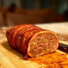 Bacon-wrapped meatloaf