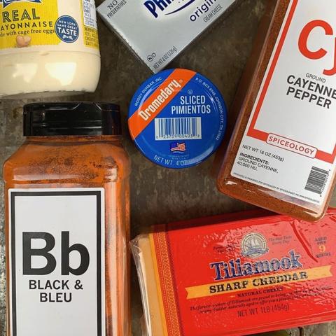 Black and Bleu Pimento Cheese Wagyu Cheese Burger ingredients