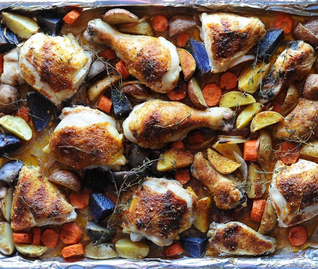One-Pan Chicken and Root Vegetables Recipe