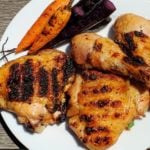 Dry brine grilled chicken on a plate