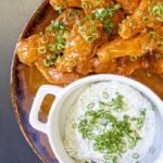 Buffalo wings with dipping sauce