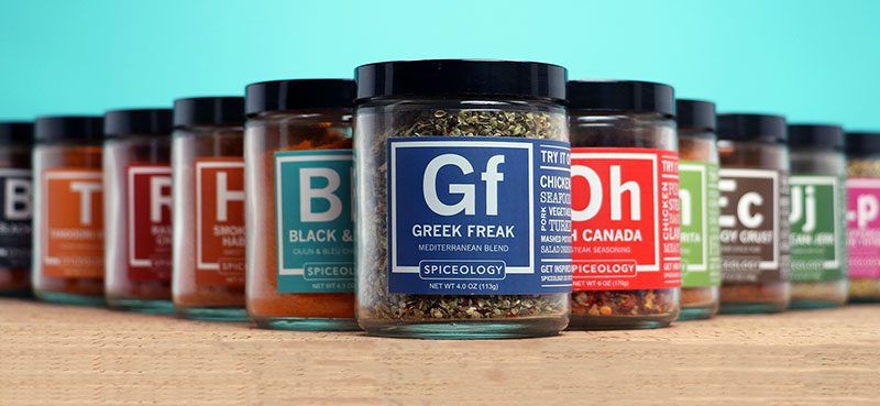 Spiceology lineup of home collection glass jar rubs