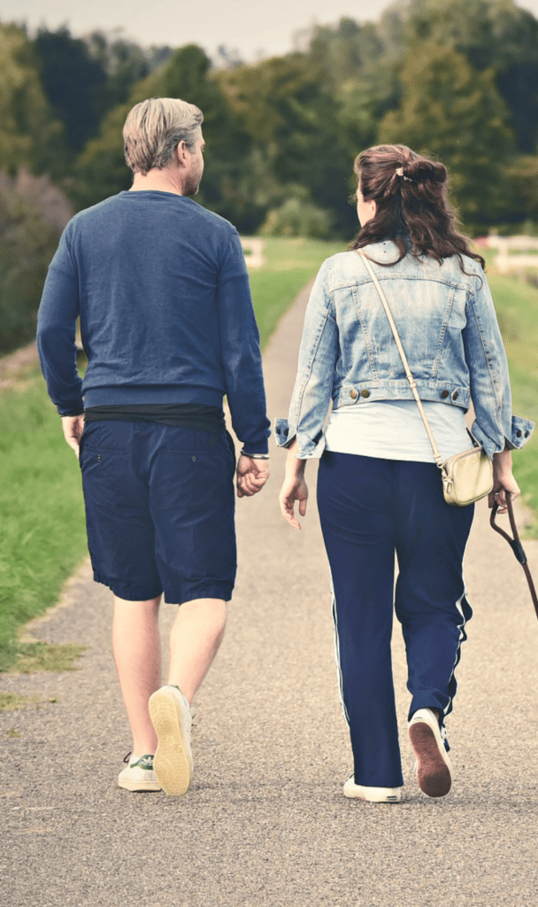 Healthy couple walking