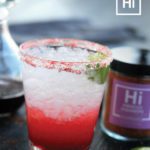 Hibiscus habanero margarita over ice in a glass