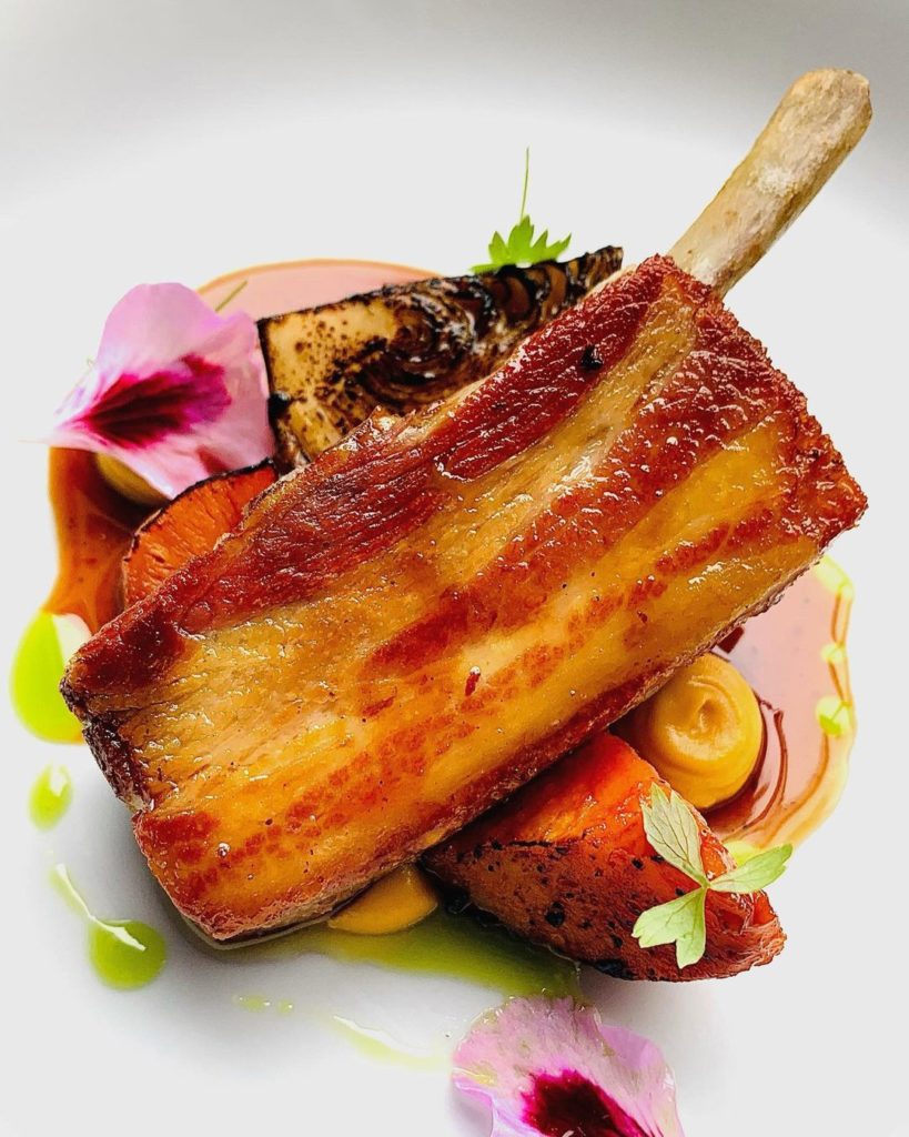 Bacon crusted pork belly