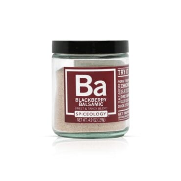 Blackberry Balsamic seasoning in glass jar