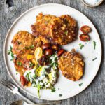 vegetable fritters with riata