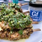Greek Freak Chicken Skewers with Italian Salsa Verde