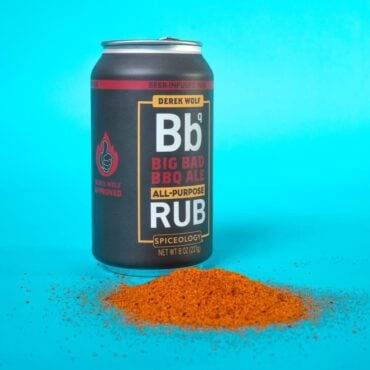 Derek Wolf's Big Bad BBQ Ale with spice blend next to can