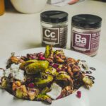 Spiceology Blackberry Balsamic Roasted Brussels Sprouts with Cowboy Crust Candied Walnuts