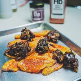 Spiceology Smoky Honey Habanero Sweet Potatoes with Blackberry Balsamic Fig Agrodolce Recipe
