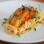 Smoky Honey Habanero Lobster Tails with Limone Linguini
