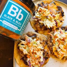 Spiceology Black & Bleu Smashed Chicken Tacos Recipe