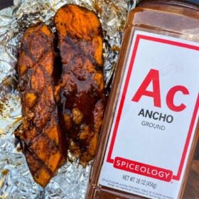Grilled Ancho Chile & Maple Sweet Potatoes