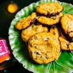 Raspberry Chipotle Chocolate Dipped Chocolate Chip Cookies