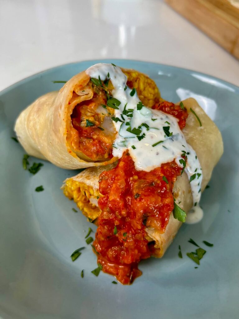 Spiceology Tomatador Paella-Inspired Shrimp Burrito Recipe