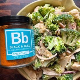 Spiceology Black & Bleu Bacon Broccoli Cauli Salad Recipe